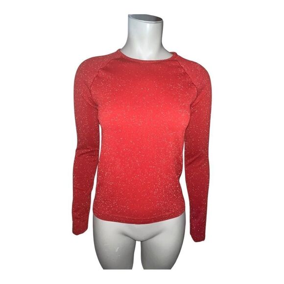 Athleta Girl Power Up Shimmer Top in Candy Red NWOT - Picture 5 of 10